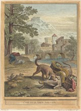L'ane et le chien (The Donkey and the Dog), published 1756.