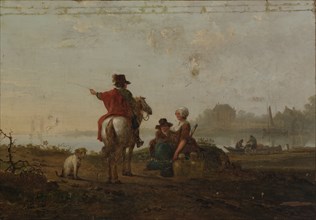 Dutch Landscape with Figures, late 18th-early 19th century.