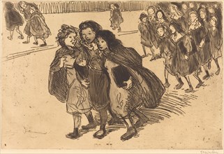 Girls Coming from School (Gamines sortant de l'ecole), 1911.