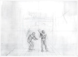 (Untitled) (Perspective Study Of Baseball Players), c. 1875.