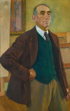 Self Portrait in a Green Waistcoat, 1924. Private Collection.