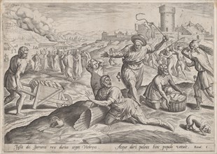The Taskmaster of the Pharaoh Beating the Israelites, c.1585.