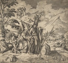 The rest of the Holy Family on their flight to Egypt, 1531-76.