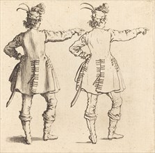 Officer with Feathers in Cap, Seen from Behind, 1617 and 1621.