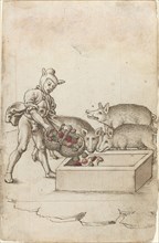 A Fool Feeding Flowers to Swine [fol. 42 recto], c. 1512/1515.