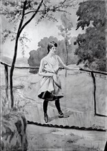 Eleanor (On the Log Bridge, Study for Painting), c. 1896-1899.