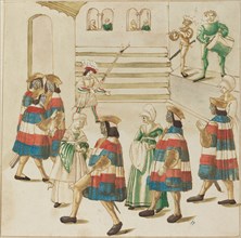 Men in Red, White and Blue Dancing with Their Partners, c. 1515.