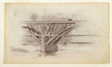 Drawing Of Girard Avenue Bridge/Verso Sketch Of An Oar, c. 1871.