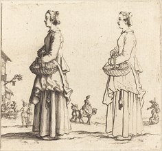 Peasant Woman with Basket, in Profile, Facing Left, 1617 and 1621.