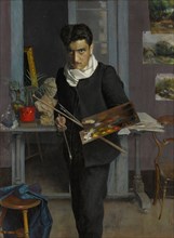 Self-portrait of the artist in his studio, 1898. Private Collection.