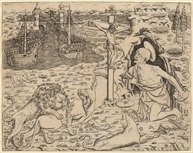 Saint Jerome in Penitence, with Two Ships in a Harbor, c. 1480/1500.