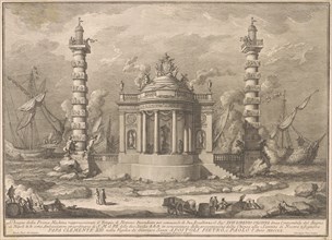 The Prima Macchina for the Chinea of 1760: The Temple of Neptune, 1760.