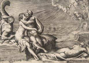 Jupiter's love for Juno rekindled when she puts on Venus's Girdle, 1546.