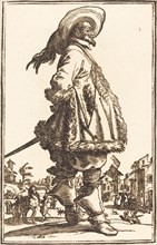 Noble Man with Mantle Trimmed in Fur, Holding his Hands Behind his Back.