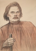 Portrait of the author Maxim Gorky (1868-1939), 1905. Private Collection.