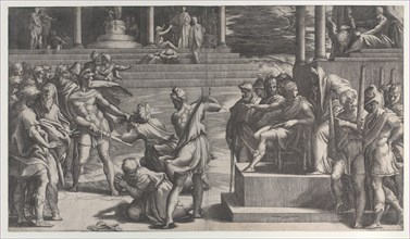The martyrdom of Saint Paul and the condemnation of Saint Peter, 1524-27.