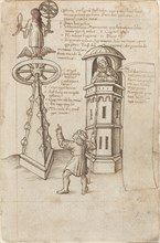 The Statue of Opportunity, a Passer-by, and Remorse [fol. 8r], c. 1512/1515.