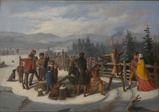 Scenes from the Pioneers by Cooper, Deerslayer at the Shooting Match, ca. 1850.