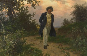 Ludwig van Beethoven on a walk, ca 1901. Found in the collection of Vienna Museum.