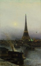 The Eiffel tower at Night, 1889. Found in the collection of Musée Carnavalet, Paris.