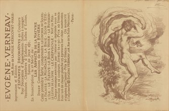 Dancing Nude and Advertisement for Eugène Verneau's "Estampes décoratives" [verso], 1897.
