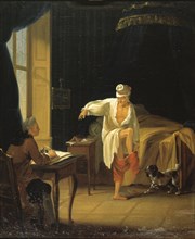 Voltaire getting up in Ferney, ca 1772. Found in the collection of Musée Carnavalet, Paris.