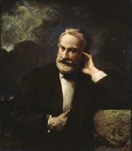 Portrait of Victor Hugo (1802-1885), ca 1868. Creator: Chifflart, François (1825-1901).
