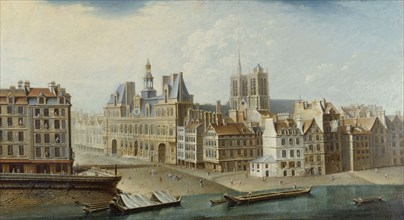 L'Hôtel de Ville et la place de Grève, 1753. Creator: Raguenet, Nicolas-Jean-Baptiste (1715-1793).