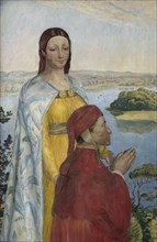 Dante and Beatrice in Paradise , 1895. Creator: Christiansen, Poul Simon (1855-1933).