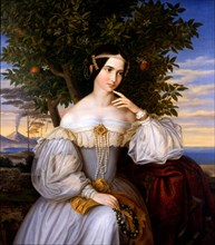 Marriage Portrait of Charlotte de Rothschild, 1836. Creator: Oppenheim, Moritz Daniel (1800-1882).