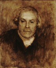 Portrait of Edmond de Goncourt (1822-1896), c. 1880. Creator: Carrière, Eugène (1849-1906).