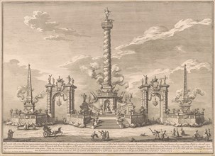 The Prima Macchina for the Chinea of 1752: A "Deliziosa" Alluding to Villa Carl'Amalia..., 1752. Creator: Giuseppe Vasi.