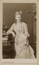 Portrait of the Opera singer Caroline Salla (Caroline Louise de Septavaux) , c. 1880. Creator: Bergamasco, Charles (Karl) (1830-1896).