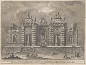 The Seconda Macchina for the Chinea of 1774: A Villa with Ancient Monuments and a..., 1774. Creator: Giuseppe Vasi.