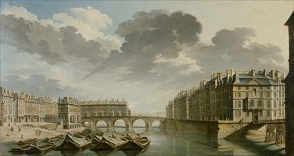Le Quai des Ormes le pont Marie et l'île Saint-Louis, 1757. Creator: Raguenet, Nicolas-Jean-Baptiste (1715-1793).