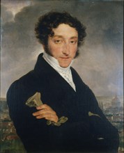 Portrait of the author Charles Nodier (1780-1877), c. 1830. Creator: Anonymous.