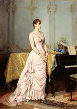 Portrait of the opera singer Rose Caron (1857-1890), c. 1880. Creator: Toulmouche, Auguste (1829-1890).