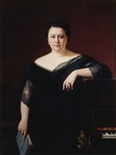 Portrait of the opera singer Marietta Alboni (1826-1894), 1870. Creator: Perignon, Alexis-Joseph (1806-1882).
