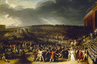 The Festival of the Federation at Champ de Mars on 14 July 1790, 1792. Creator: Thévenin, Charles (1764-1838).