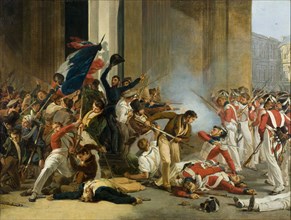 Taking the Louvre, July 29, 1830. Massacre of the Swiss Guards, c. 1832. Creator: Bézard, Jean Louis (1799-1881).