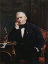 Portrait of the dramatist and librettist Eugène Scribe (1791-1861) , 1863. Creator: Lecomte-Vernet (Vernet-Lecomte), Charles-Emile-Hippolyte (1821-1900).