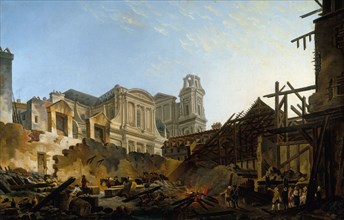 The Foire Saint-Germain after the fire of the night of 16 to 17 March 1762, 1762. Creator: Demachy, Pierre-Antoine (1723-1807).