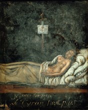 Louis-Michel Le Peletier, Marquis de Saint-Fargeau (1760-1793) on his deathbed, c. 1793. Creator: David, Jacques Louis (1748-1825).