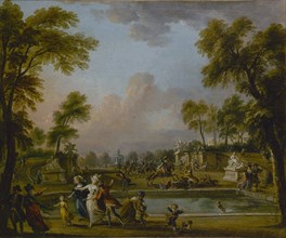 Prince de Lambesc entering the gardens of the Tuileries by force, 12 July 1789, c. 1789. Creator: Lallemand, Jean-Baptiste (1716-1803).