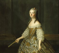 Madame Adélaïde of France (1732-1800), Holding a Fan, ca 1752. Creator: Nattier, Jean-Marc (1685-1766).