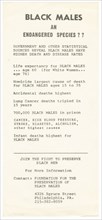 Flyer for June 24, 1978 conference "African American Males Endangered Species", 1978. Creator: Unknown.