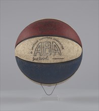 Basketball used in American Basketball Association games, ca. 1967. Creator: Rawlings.