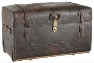 Traveling trunk used by George Thompson Garrison in the Civil War, ca. 1860. Creator: Unknown.
