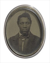 Brooch with a portrait of an unidentified man, ca. 1860. Creator: Unknown.