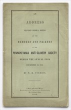 'An Address Delivered Before a Meeting of the Members and Friends of the Pennsylvania'..., 1850. Creator: Unknown.